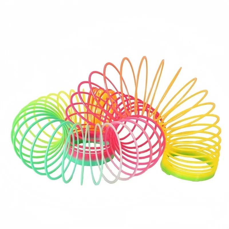 Rainbow Circle Folding Toy | Colorful Spring Coil Stress Relief Pen Holder
