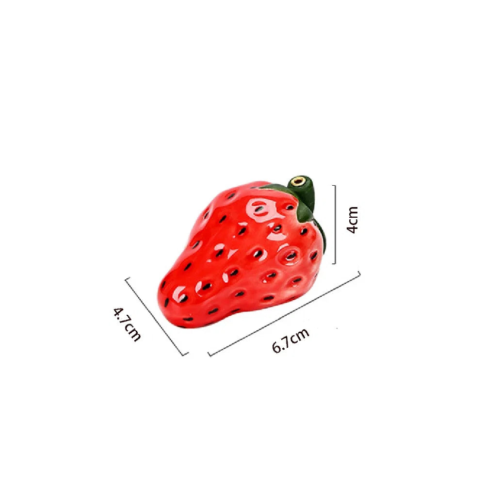 Strawberry Ceramic Incense Burner | Realistic Fruit Home Aromatherapy Decor