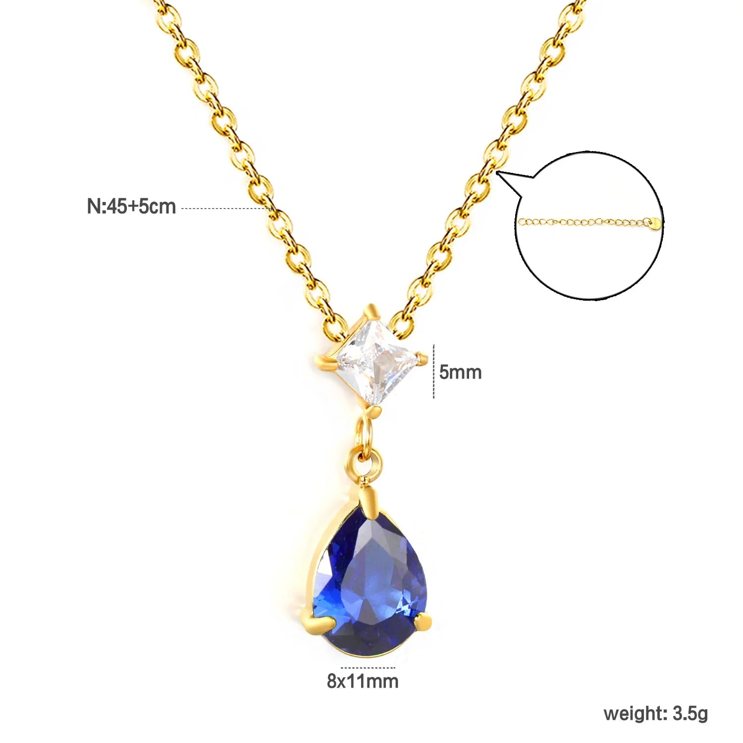 Waterdrop Pendant Necklace | Minimalist Stainless Steel Teardrop Jewelry for Women