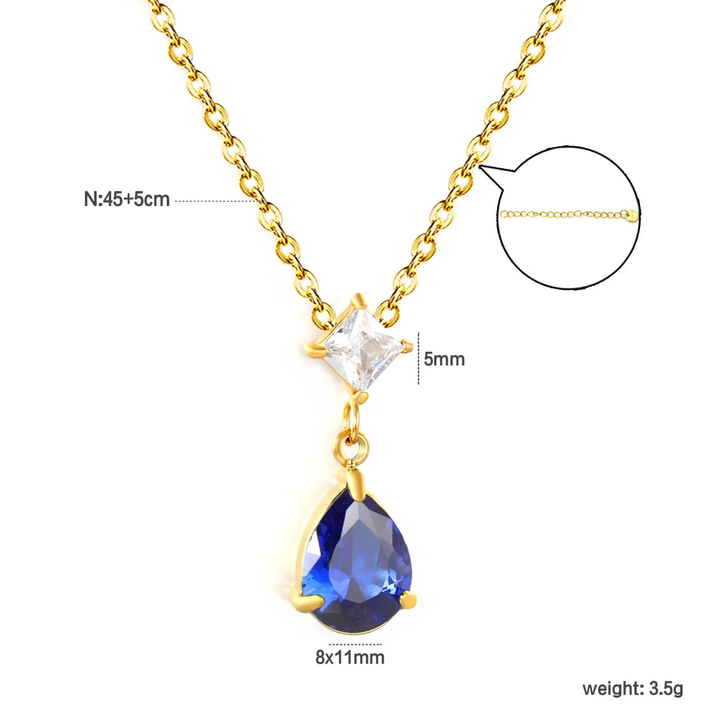 Teardrop Necklace Waterdrop Pendant | Minimalist Stainless Steel Jewelry for Women