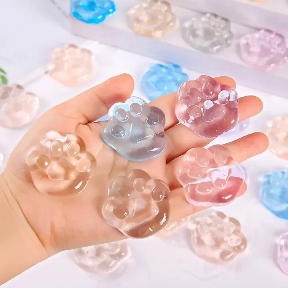 Taba Squishy Bow Cat Paw Fidget Toys | Cute Pink Cat Foot Slow Rebound Toy