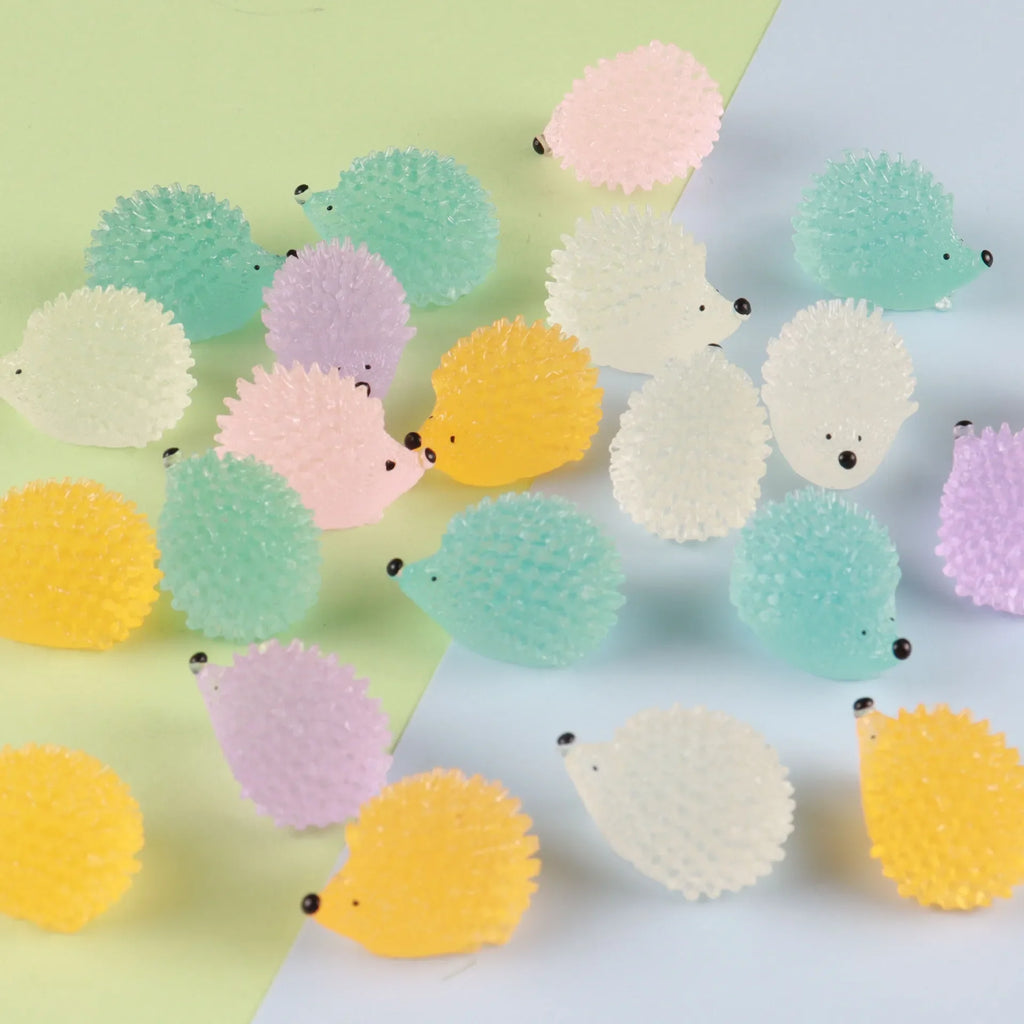 Luminous Mini Resin Hedgehogs | Glow in the Dark Tiny Decor for DIY Landscapes
