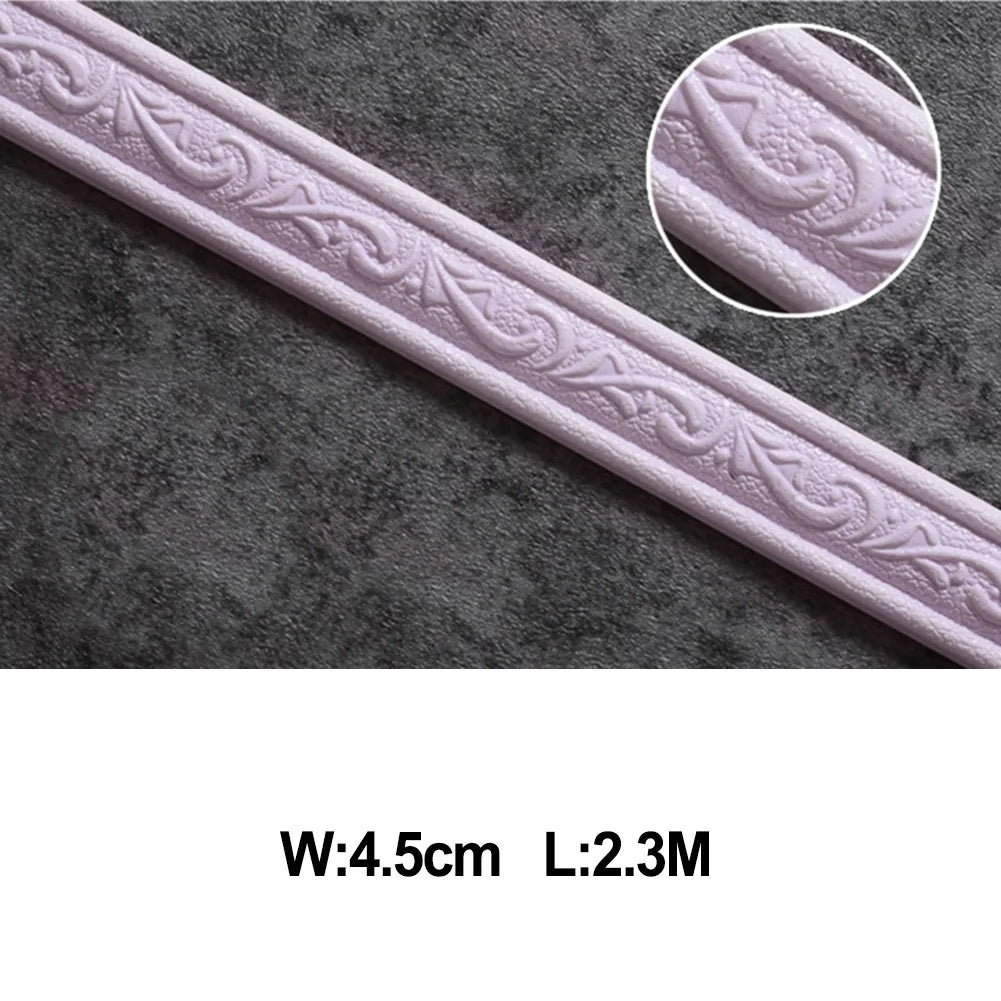 3D Decorative Foam Wall Trim | Self-Adhesive Skirting Border Strip