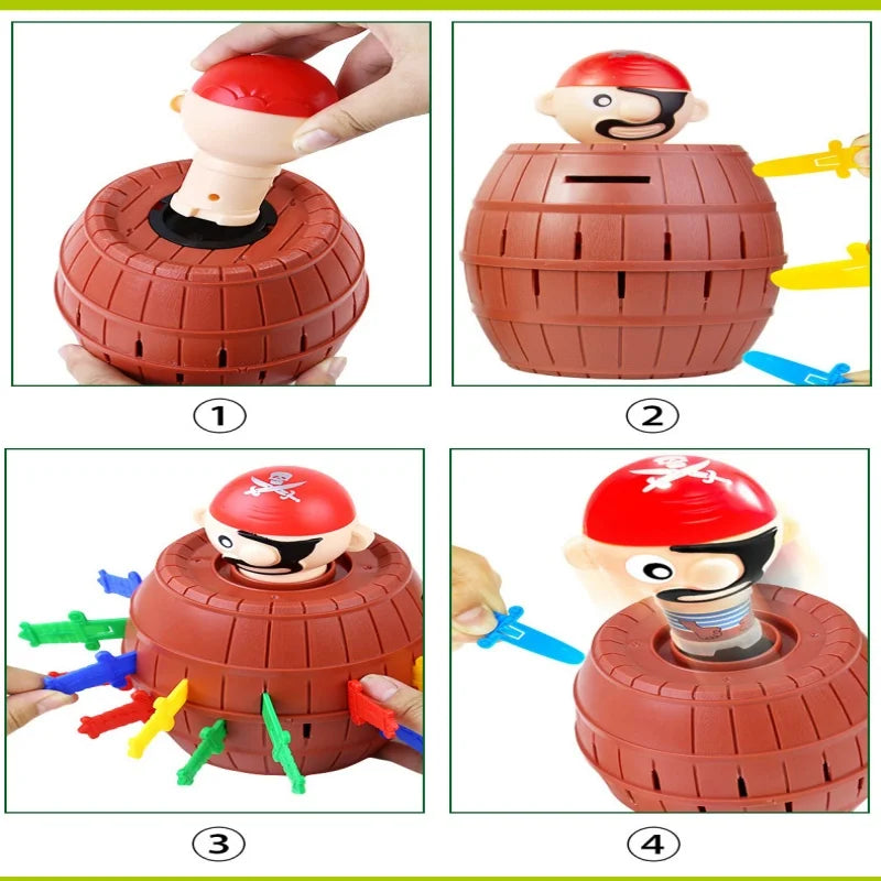 Pirate Barrel Toy Game | Jumping Pirates Bucket Sword Stab Family Interactive Game