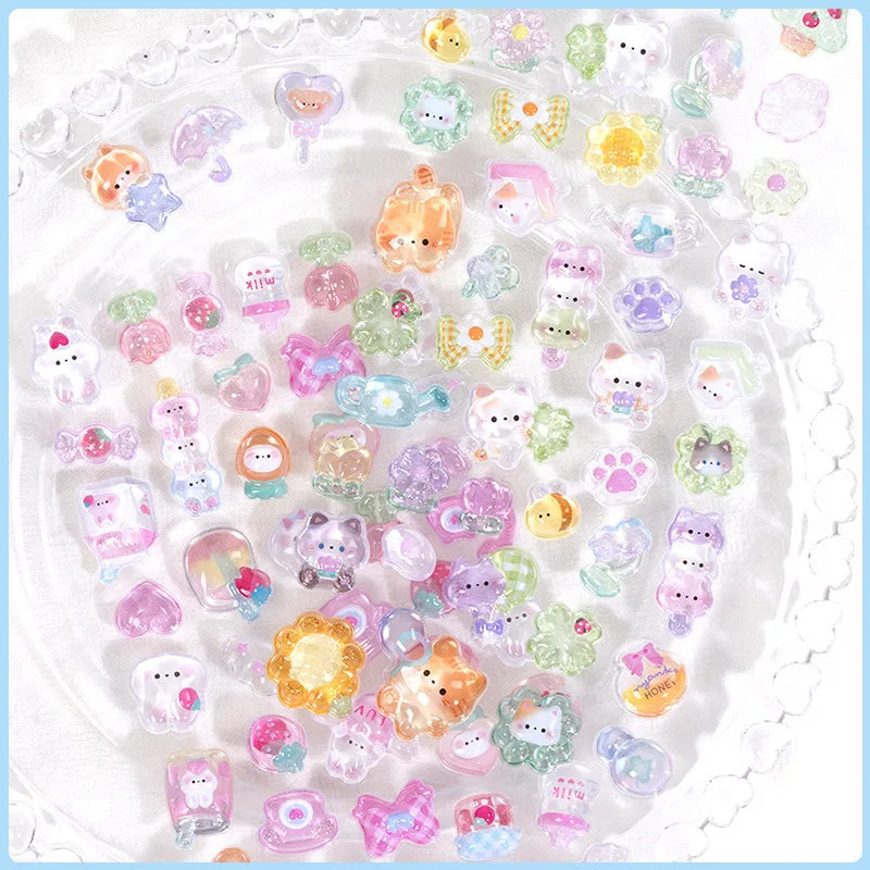 Japanese Anime Food Stamping Seal Fun | 3D Crystal Diamond Sticker Set for Kids