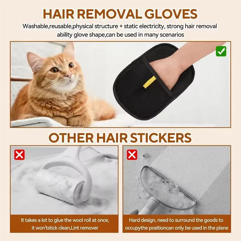 Pet Hair Remover Glove | Reusable Double Sided Fur Cleaning Tool