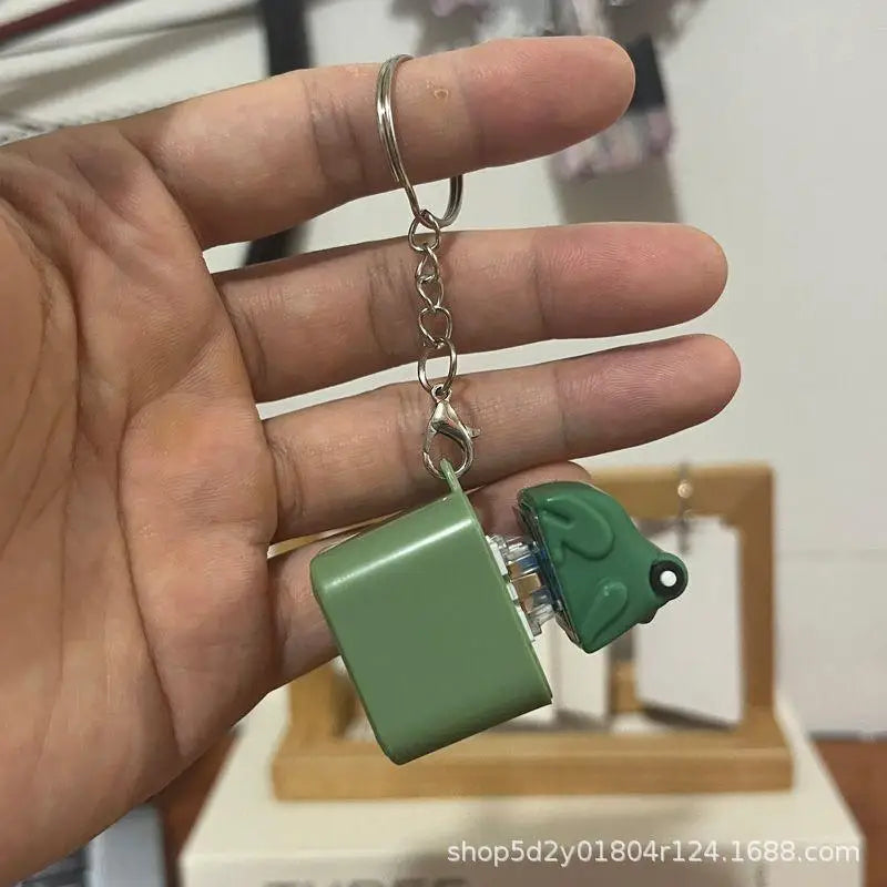Funny Croaking Frog Duck Keychain | USB-C Rechargeable Fidget Clicker with LED Light