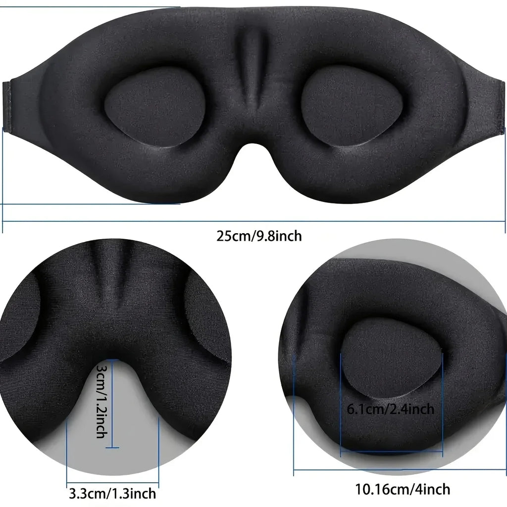 3D Contoured Sleep Mask | Light Blocking Eye Cover for Men and Women