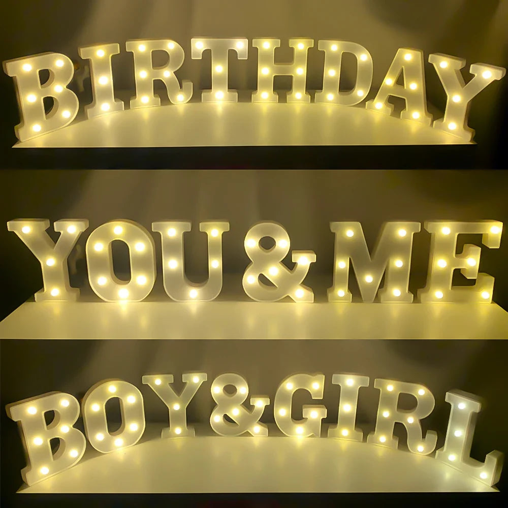 Creative Luminous Letter Night Light | Battery-Powered LED Decor for Parties