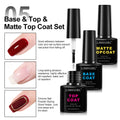 LIMEGIRL 8ml Soak Off Matte Top Base Coat | UV Gel Nail Polish for Manicure