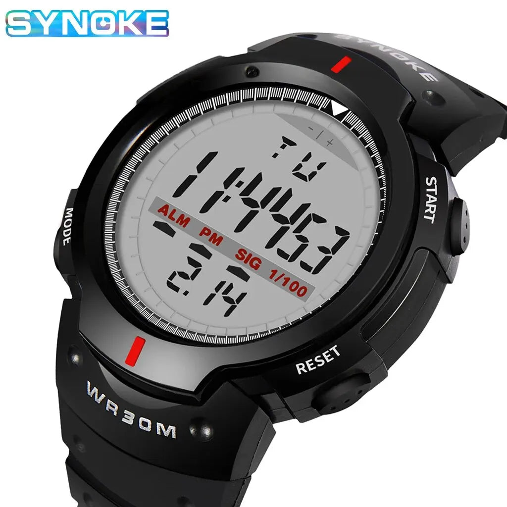 SYNOKE Men's Digital Sports Watch | Waterproof Luminous Outdoor Mountaineering