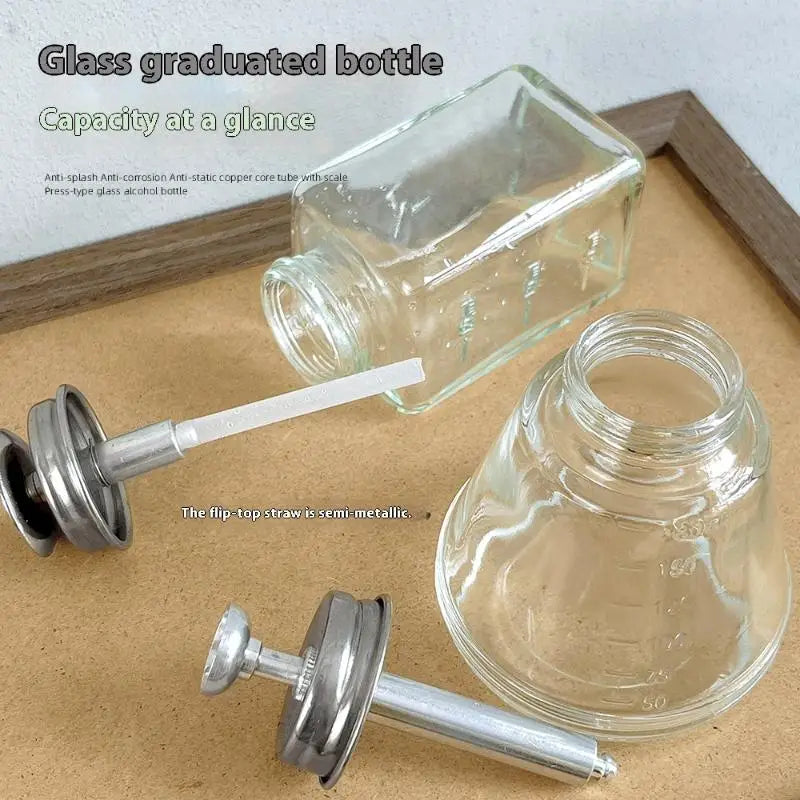 Glass Nail Polish Bottle with Pump | Refillable Dispenser for Remover and Cleaner