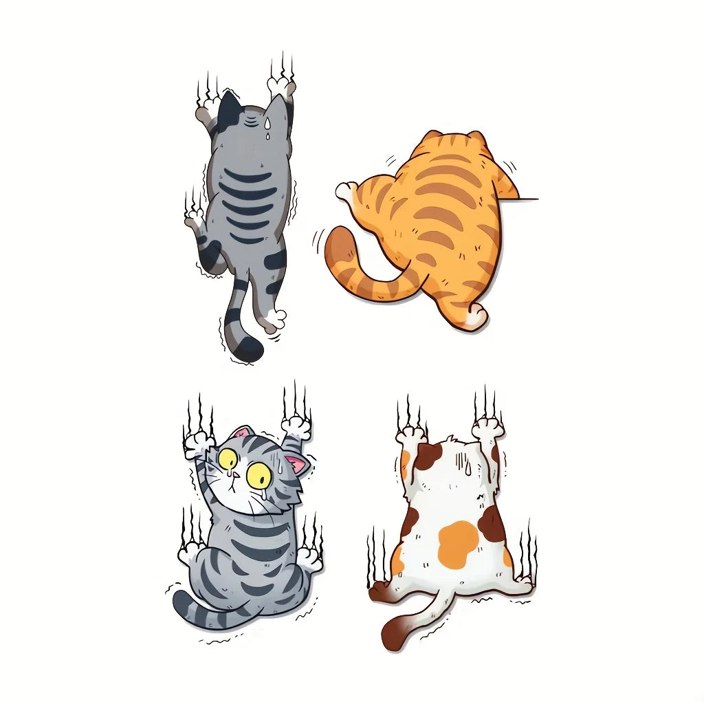 1 Set Cute Cartoon Cat Wall Sticker | Self-adhesive Reusable Decor for Bedroom and Dorm