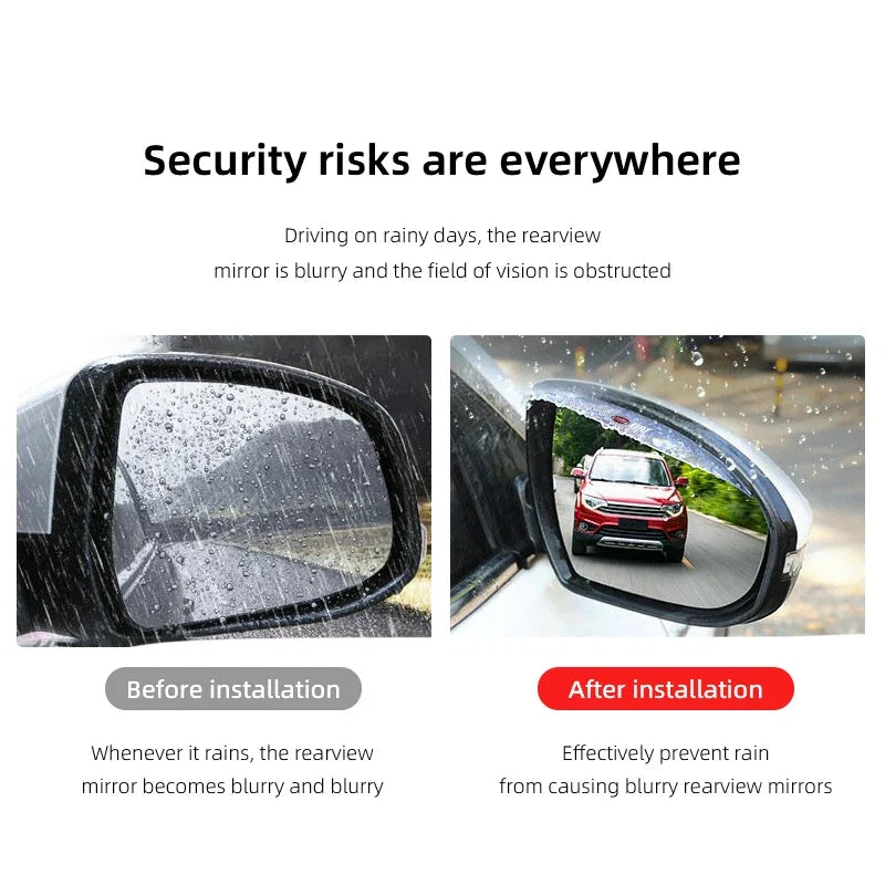 2Pcs Car Rearview Mirror Rain Shield Rain Eyebrow Cover for Fiat Abarth 500e Panda | Transparent