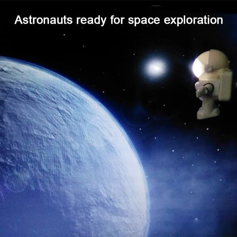 Astronaut LED Desk Lamp | Flexible USB Night Light for Reading and Work