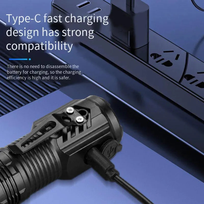 Ultra Bright Mini Torch 3LED Tactical Flashlight | USB Rechargeable for Hiking and Camping