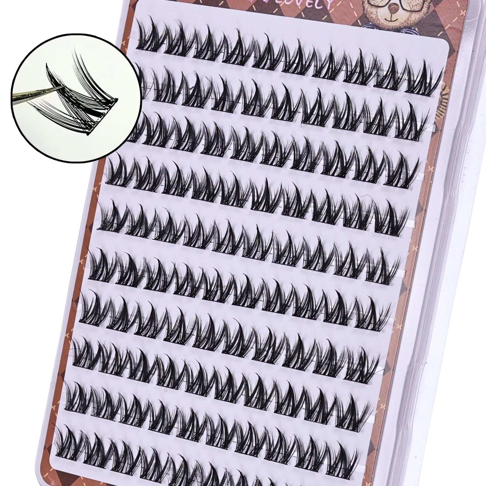 Glue-free Self-adhesive False Eyelashes | Voluminous Fluffy W-shaped Lash Clusters for DIY Manga Eyes