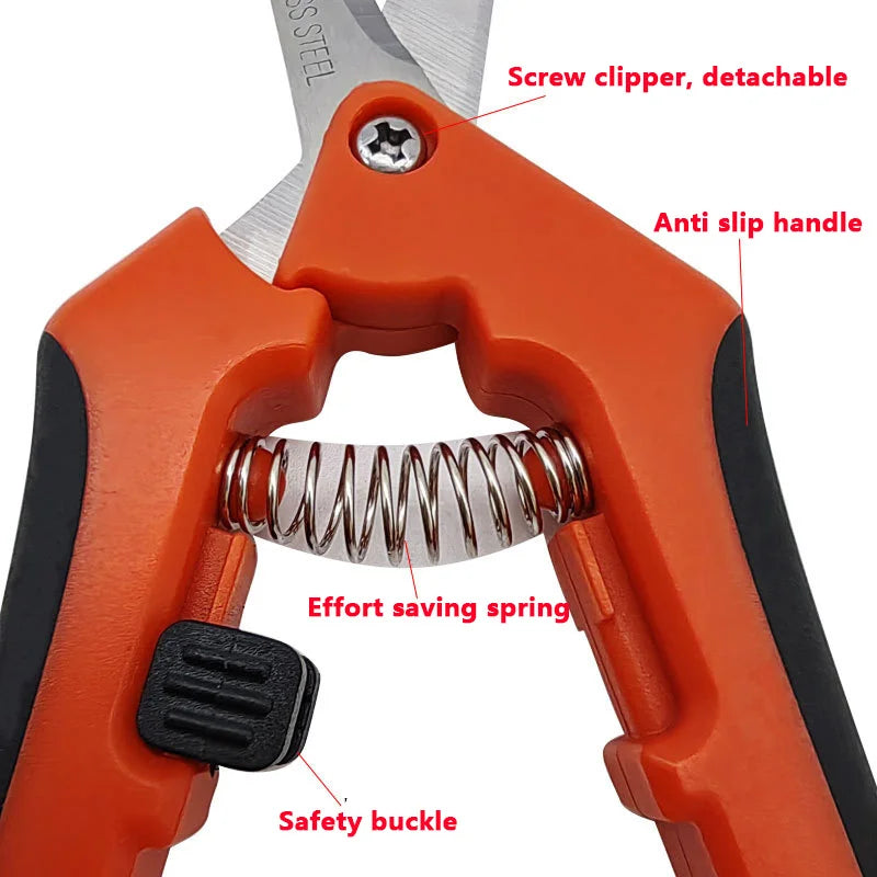 6.5 Inch Gardening Scissors Hand Pruner | Pruning Shears with Stainless Steel Blades
