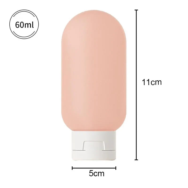 60ml Silicone Travel Bottles Set | Refillable TSA Approved Airplane Toiletries Kit