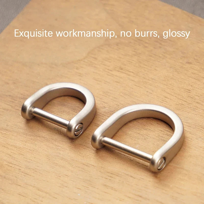 Titanium D Ring Key Shackle | U Shape Horseshoe Clasp for Car Key Fob and DIY Leather Key Organizer