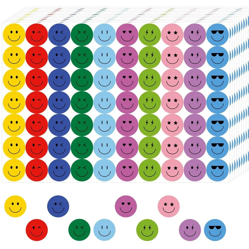 Reward Stickers for Kids | Cute Smile Face Motivational Stickers for DIY Scrapbooking and Classroom