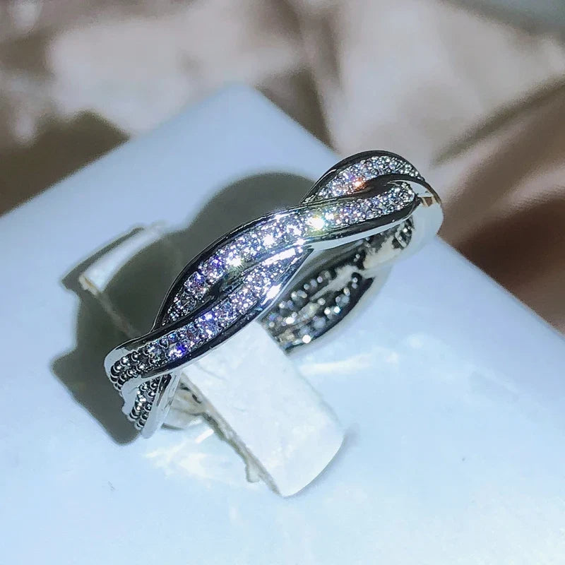 Twisted Zirconia Cocktail Ring | 925 Sterling Silver Fashion Jewelry