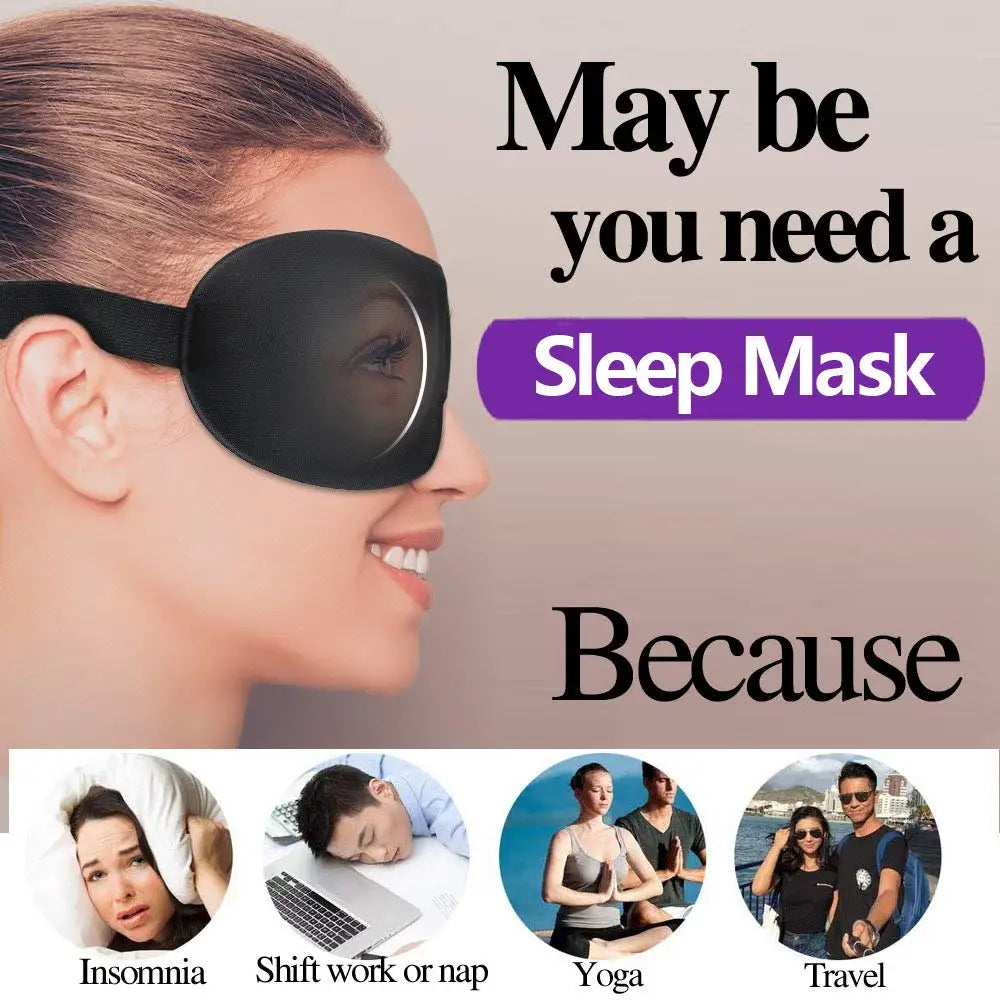 3D Breathable Sleep Mask | Light Blocking Eye Cover for Travel