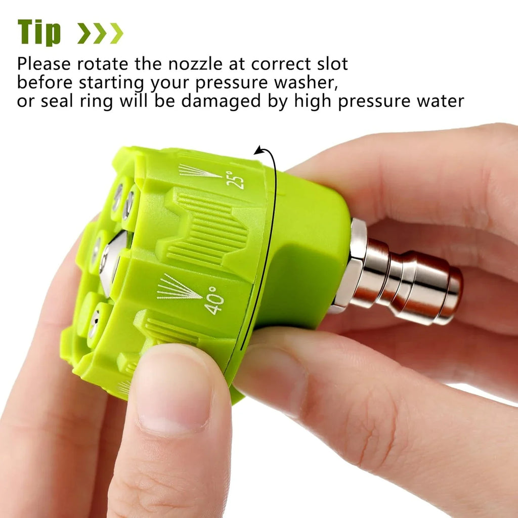 6 in 1 High Pressure Car Wash Nozzle | 14 Inch Quick Connect for 1/4 Pressure Washers