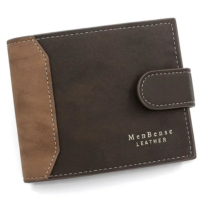 TRISJEM Slim Card Holder Wallet for Men | Short Frosted PU Leather 3-Fold
