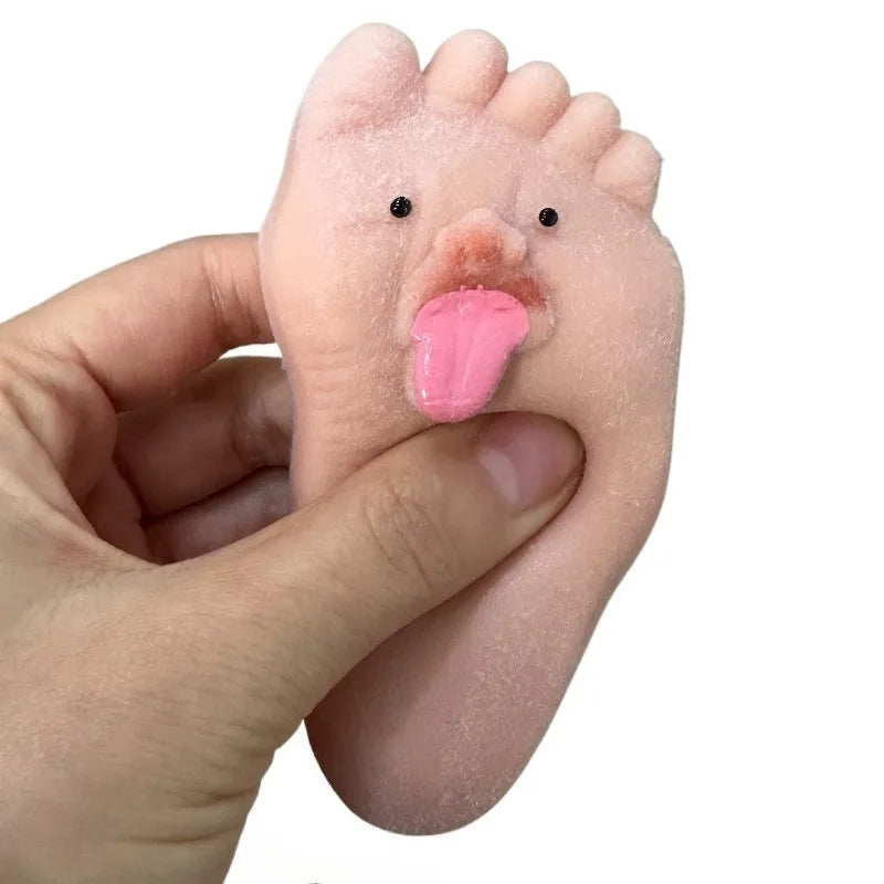 Funny Tongue Sticking Big Feet Squeeze Toys | Novel Soft Silicone Fidget Toy