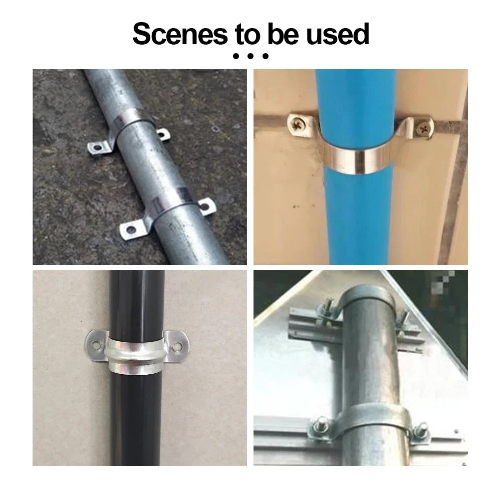 NINDEJIN U Shape Pipe Clamps | 304 Stainless Steel Two Hole Strap Conduit Tube Clip