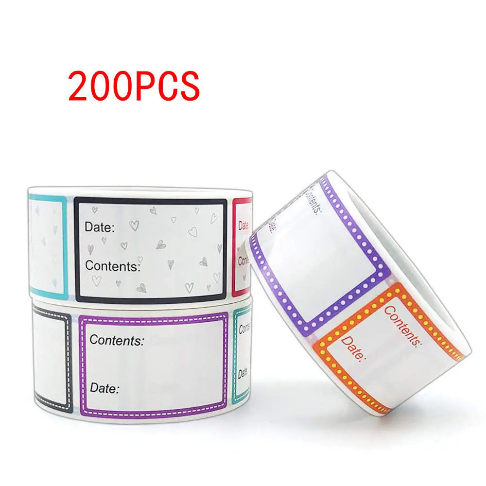 200 Pieces Food Labels | Date Stickers for Freezer and Refrigerator Food Containers