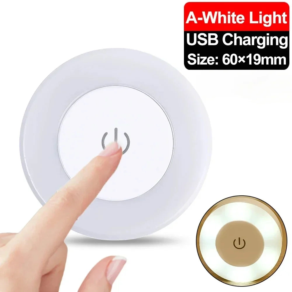 Portable LED Night Light | USB Rechargeable Touch Lamp for Bedroom