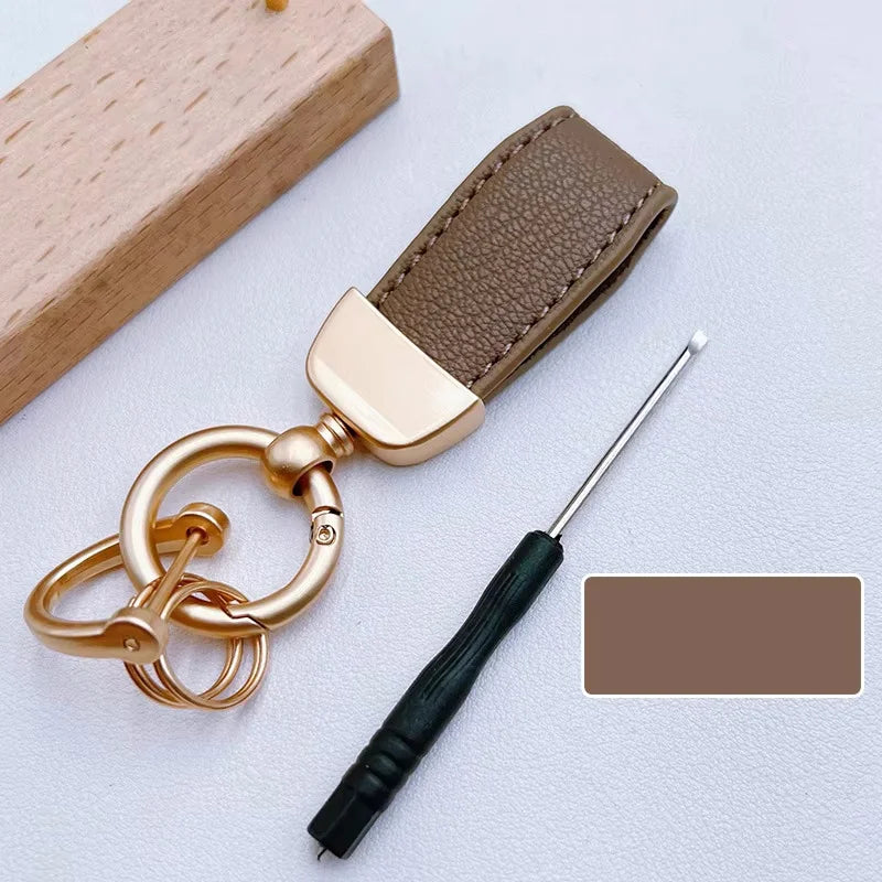 Luxury Suede Leather Flip Fur Keychain | Car Key Accessory