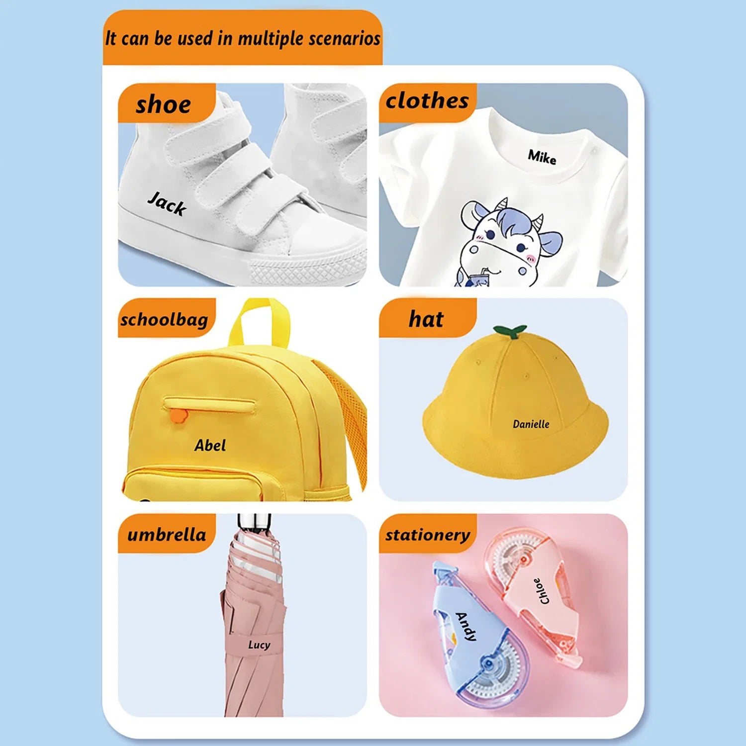 Personalized Animal Name Stamp | Custom Waterproof Clothing Label for Kids