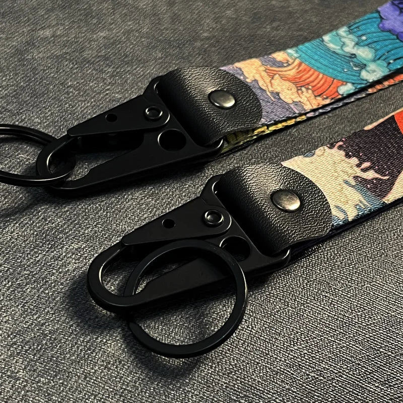 Nylon Key Strap Embroidery Lanyard | JDM Racing Car Keychain