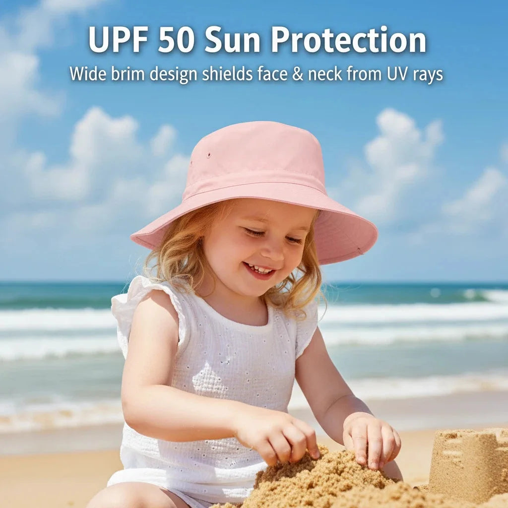 Solid Color Kids Fisherman Hat | Unisex Summer Sun Protection Hat