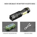 Mini XPE COB LED Flashlight | Rechargeable Dual Light Source for Hiking Camping and Fishing