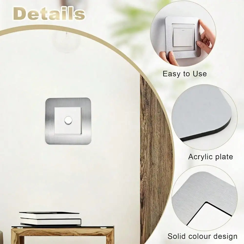 Square Switch Wall Sticker | Pre-stuck Decorative Switch Cover, 14.6x14.6cm