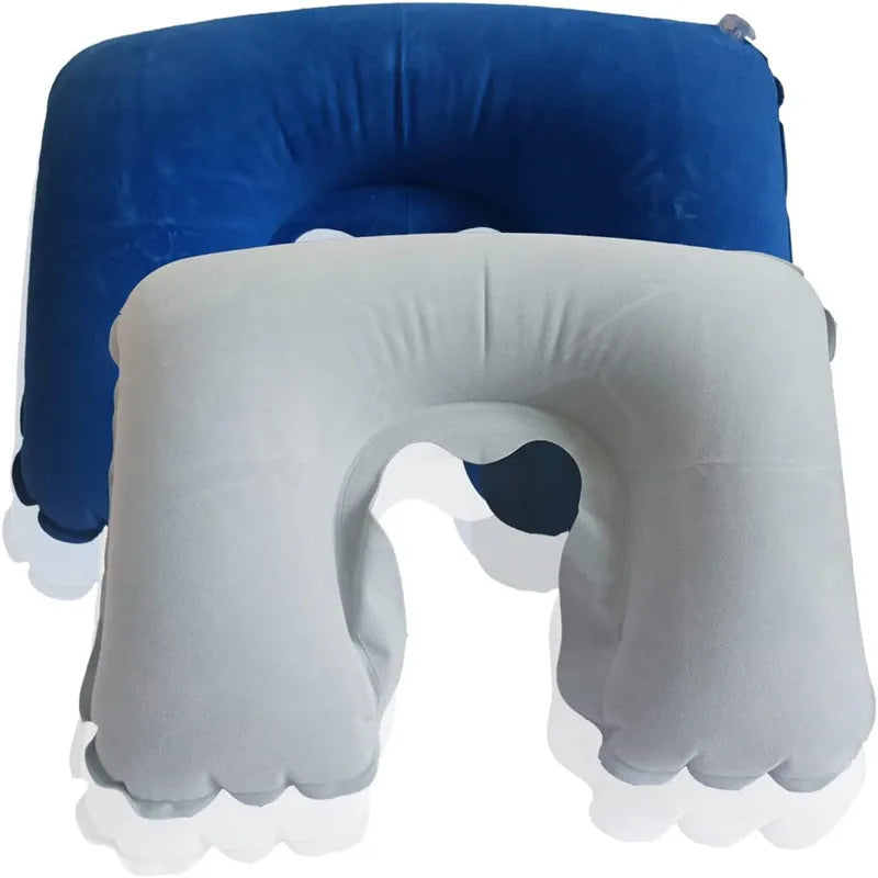 Portable Inflatable Travel Neck Pillow | U-Shape Air Cushion for Airplane