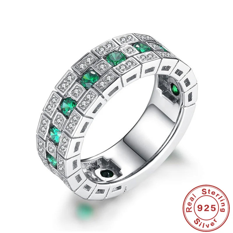 925 Sterling Silver Ring Set with Zircon Crystal | Glamour Jewelry for Women
