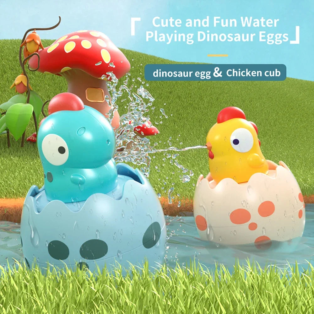 Dinosaur Eggshell Bath Spray Toys | Fun Baby Shower Duck Set