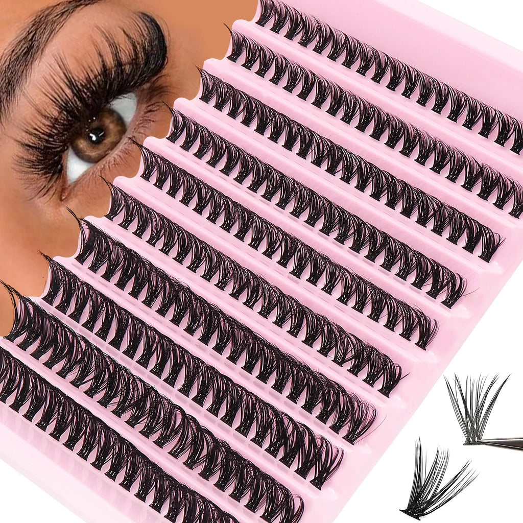 D-Curl Cluster Lashes Kit 200Pcs | DIY Natural Lash Extensions