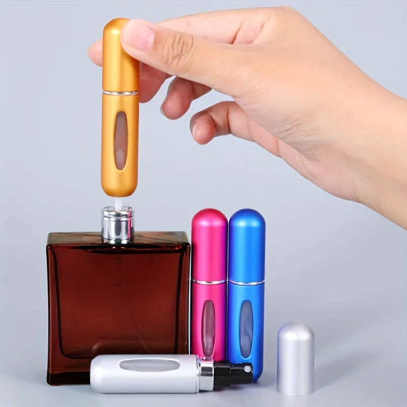 5ml Round-Head Perfume Refill Bottle | Bottom-Fillable Mini Press Spray