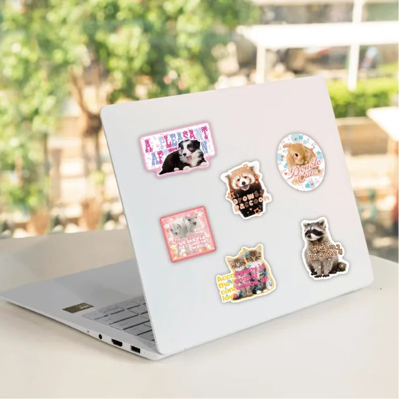 50pcs Cute Real Animal Sticker Set | Kawaii Scrapbook Decals for DIY Decor