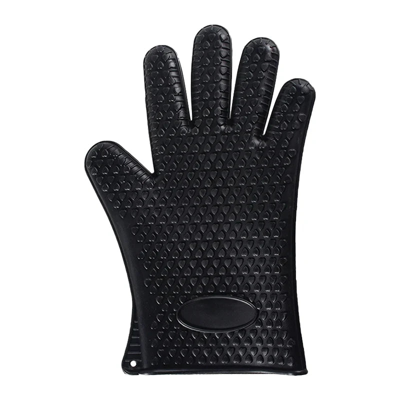 Silicone Oven Mitt | Heat Resistant Gloves with Full Finger and Wrist Protection