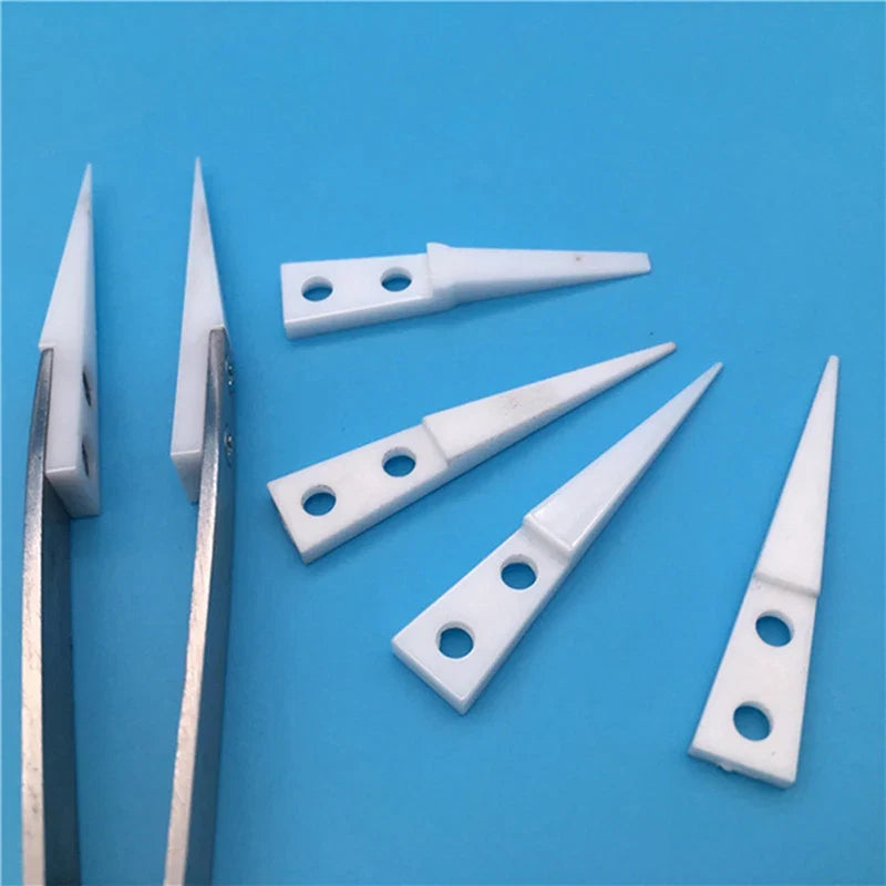 Anti-static Ceramic Tweezers Set | 2pcs Straight and Curved Tip for Electronics Repair