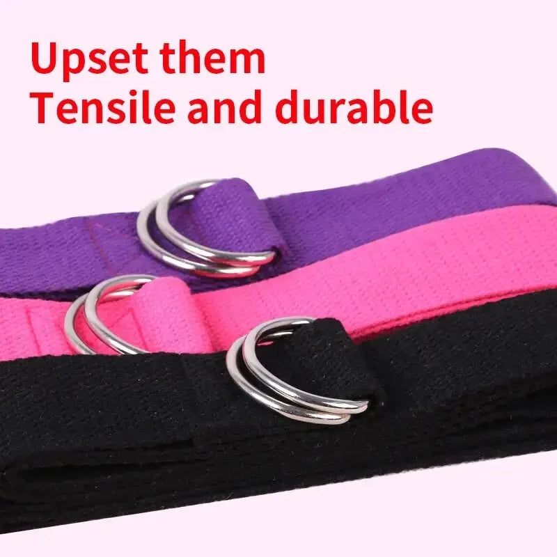 Cotton Yoga Strap | Adjustable D Ring Buckle Belt for Pilates and Dance