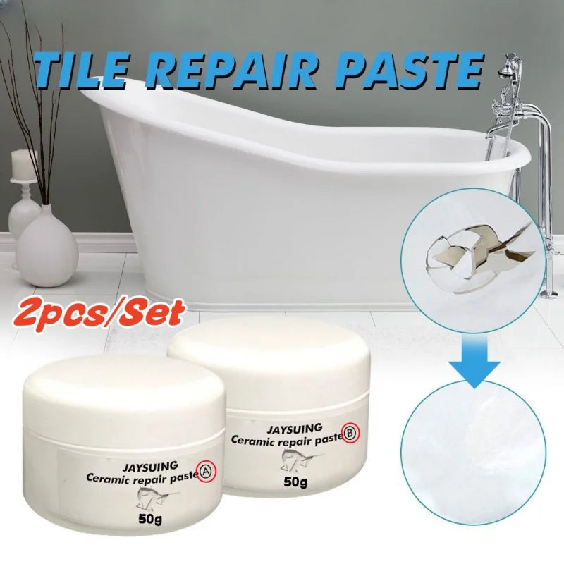 White Porcelain Repair Kit for Tiles, Tub, Toilet, and Sink | Chip and Crack Fix Paste