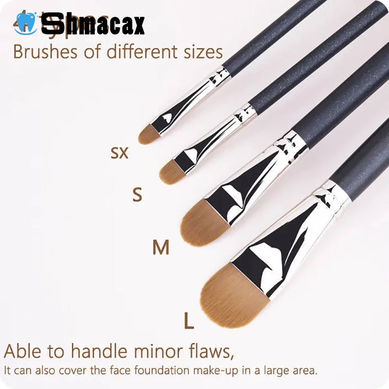 Flat Round Ultra-thin Foundation Concealer Makeup Brush | Professional Contour Liquid Cream Make-up Tool 4 Sizes